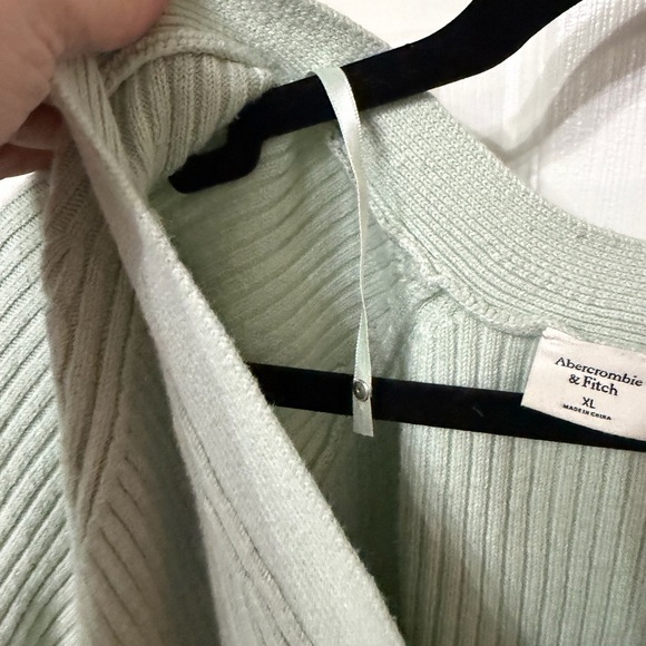 Abercrombie & Fitch Cardigan Sweater ribbed‎ green XL - Picture 5 of 6